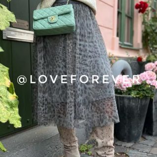 Carmine tyllskjørt fra Love forever. Her i fargen grå løveprint.