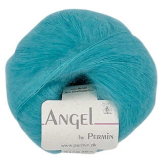 Angel Kidsilk garn fra Permin, her i fargen 101 turkis aqua.
